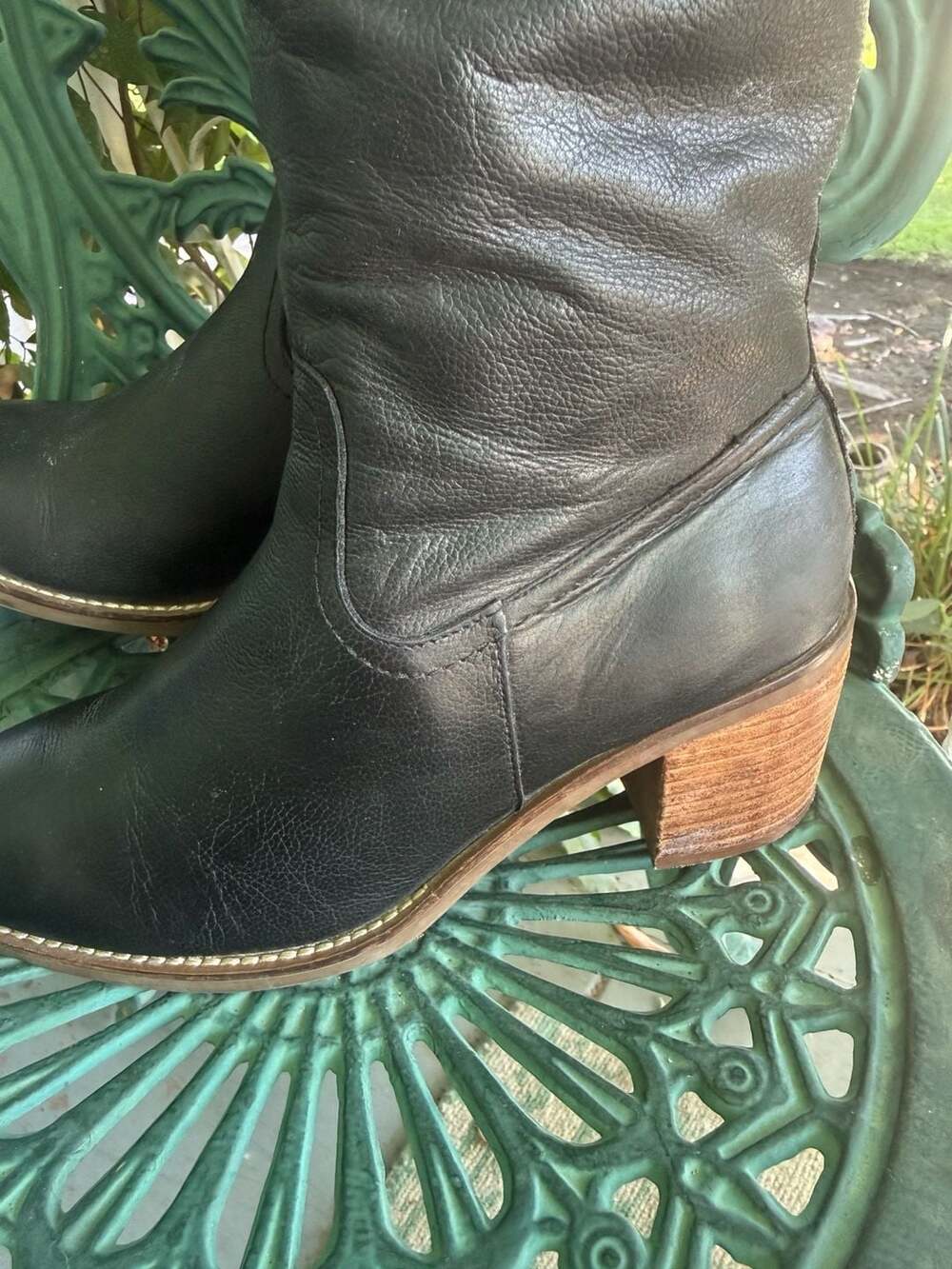 Crown Vintage Daytona Size 8.5M Black Leather Tall Riding Boots - Picture 6 of 9